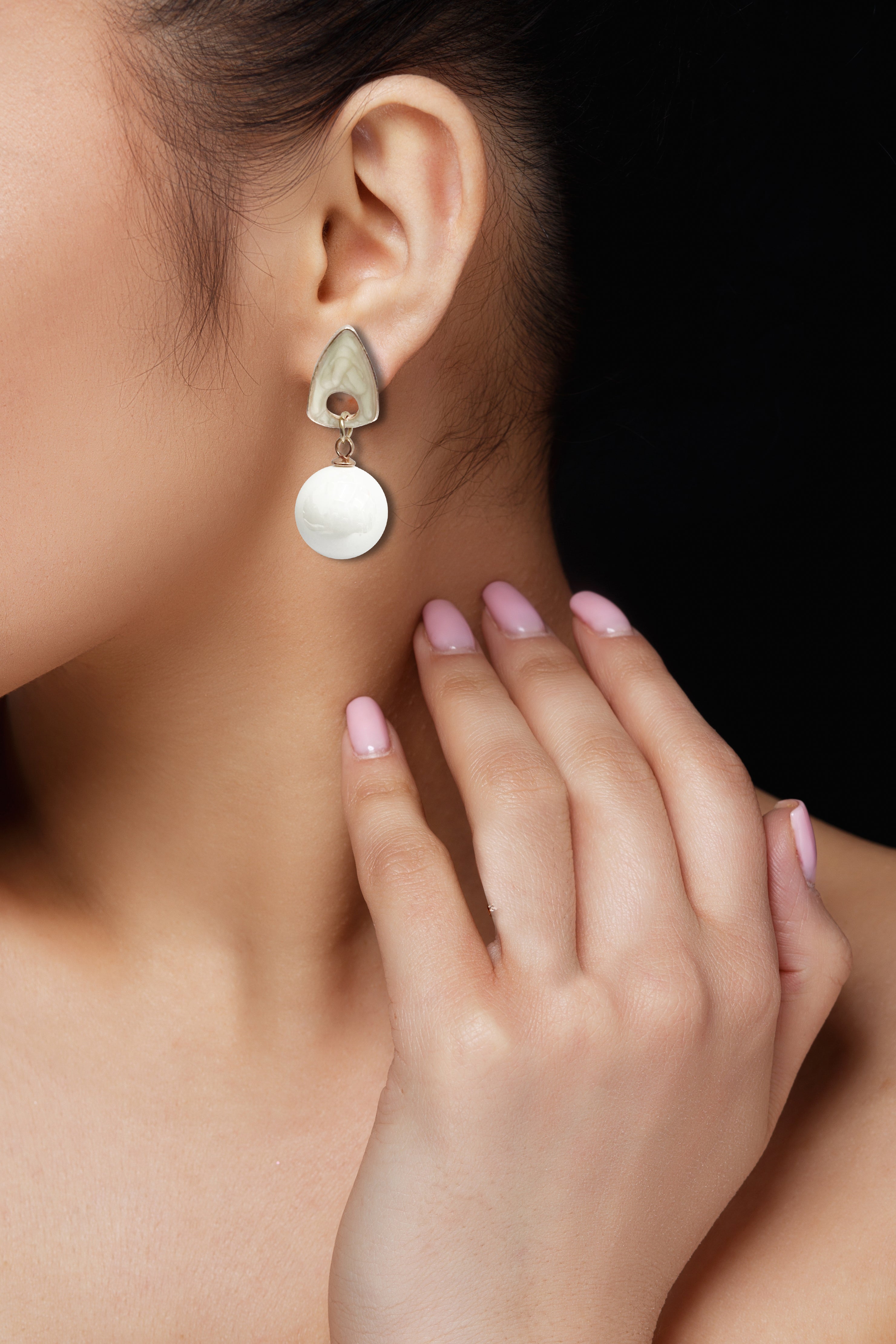 Alabaster Eclipse Earrings