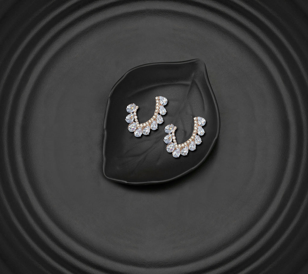 Dewdrop Crescent Earring