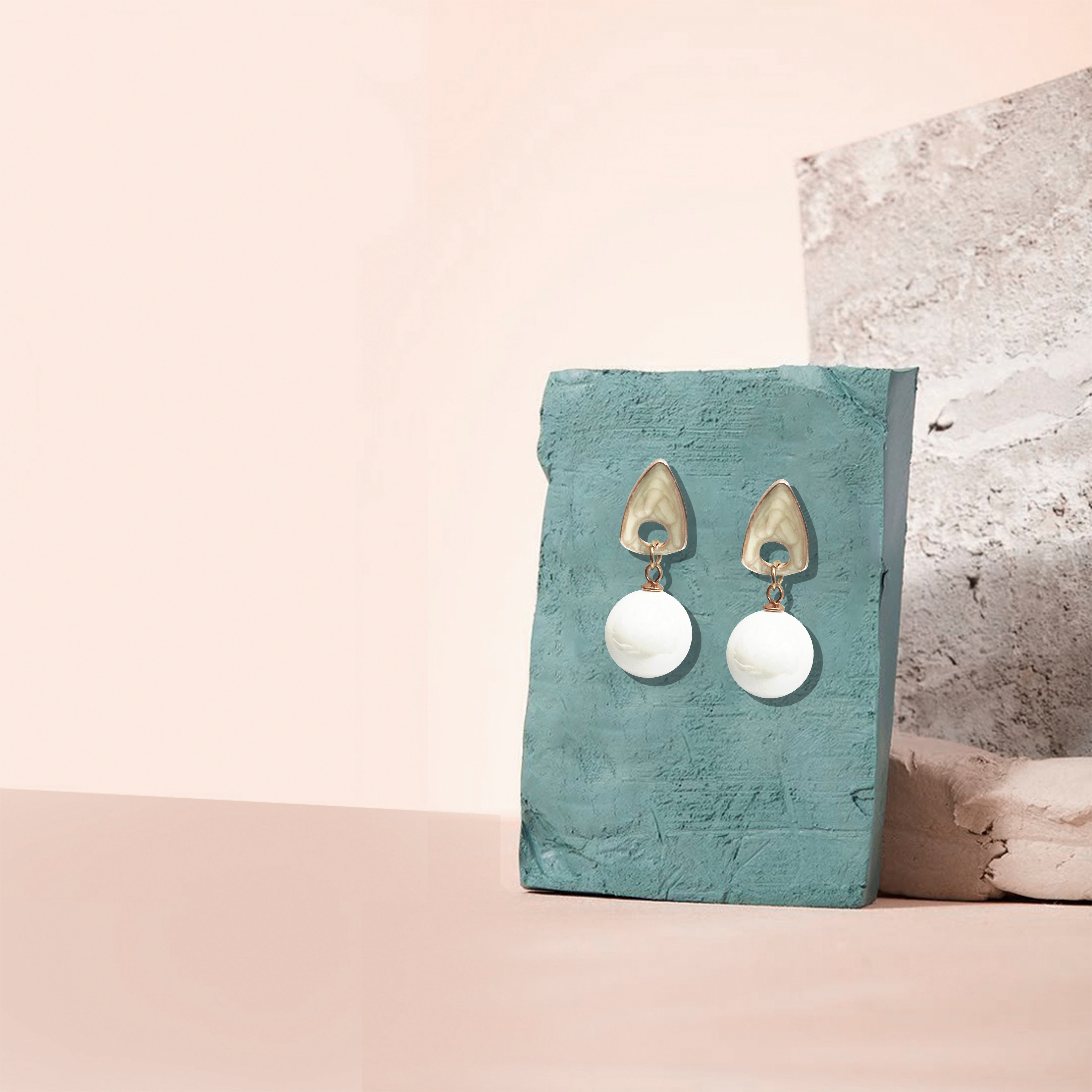 Alabaster Eclipse Earrings