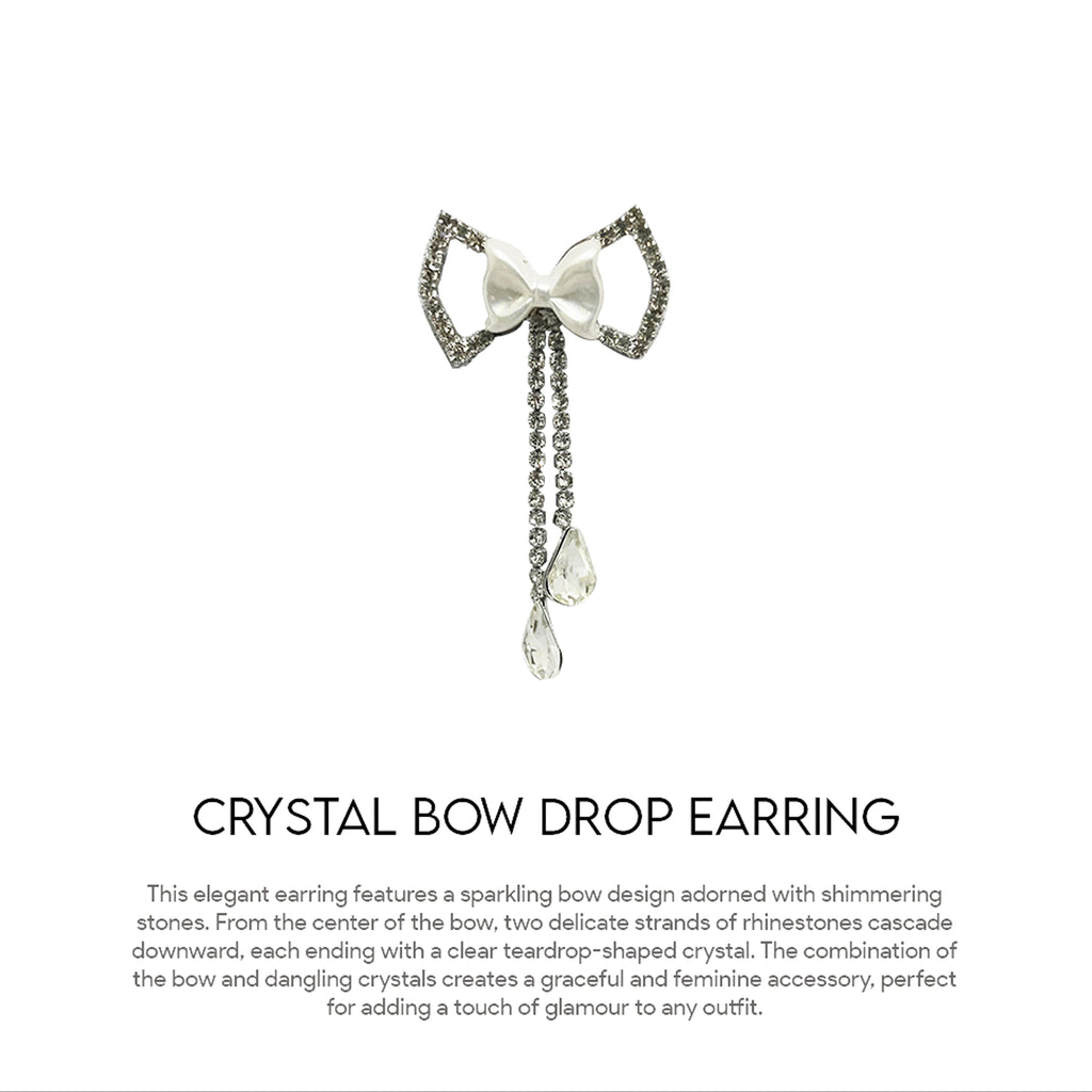 Crystal Charm Bow Earring