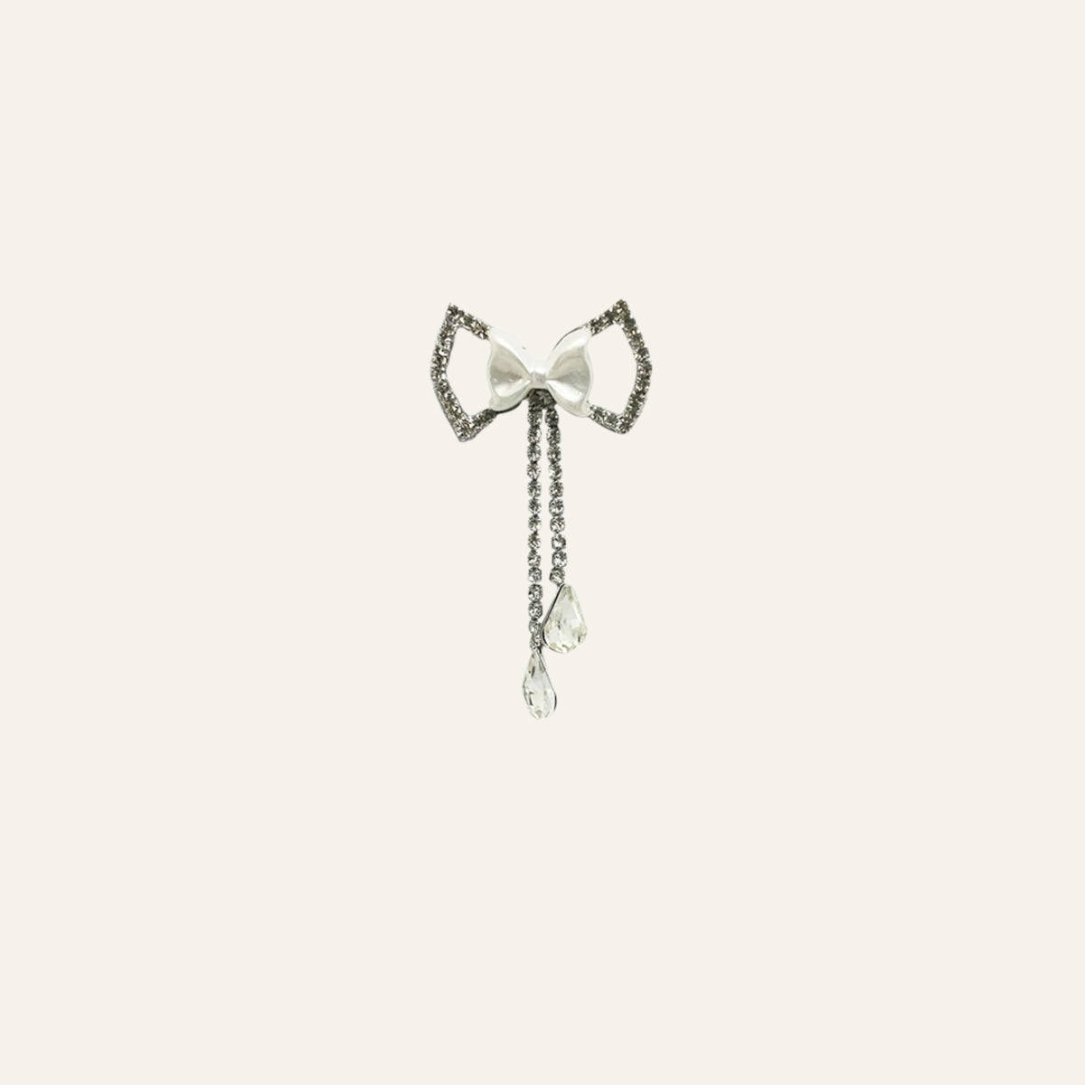 Crystal Charm Bow Earring