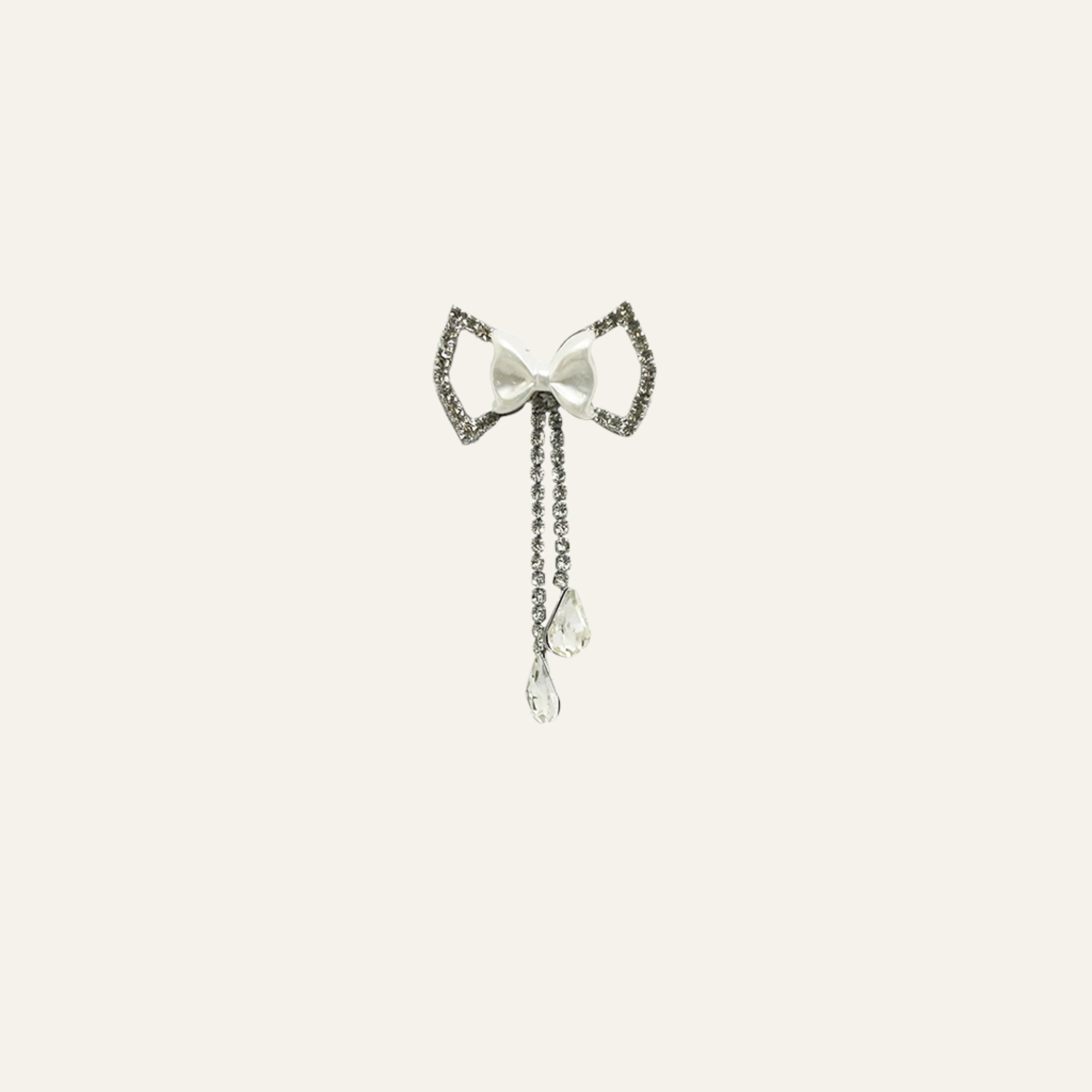 Crystal Charm Bow Earring