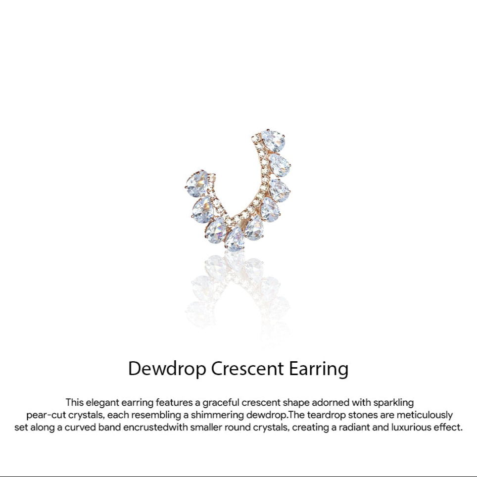 Dewdrop Crescent Earring